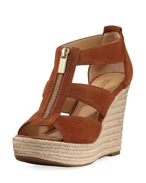 michael kors wedge flip flops|michael kors suede wedge sandals.